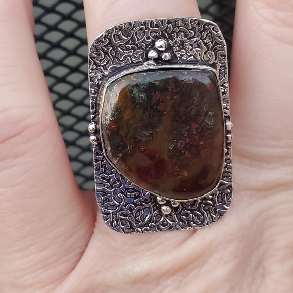 New Bloodstone 925 Silver Ring. - Picture 13 of 15